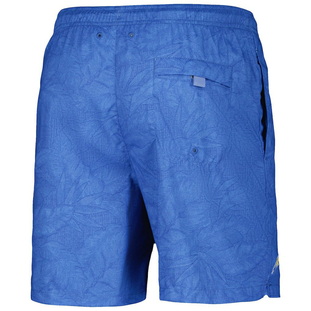 Los Angeles Chargers Naples Layered Leaves Swim Shorts - Powder Blue cheap