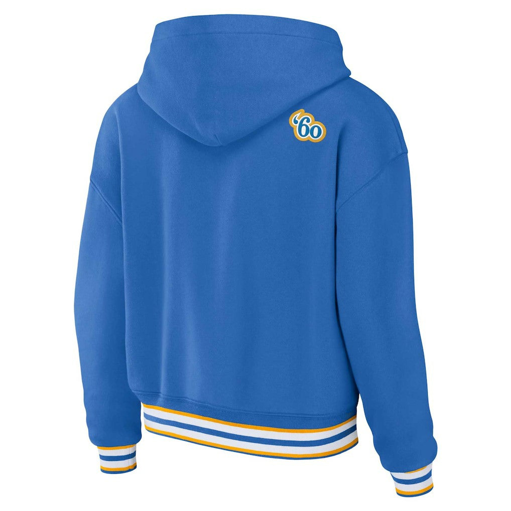 Los Angeles Chargers WEAR by Erin Andrews Women's Lace-Up Pullover Hoodie - Powder Blue sale
