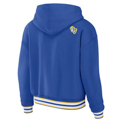Los Angeles Rams WEAR by Erin Andrews Women's Lace-Up Pullover Hoodie - Royal outlet