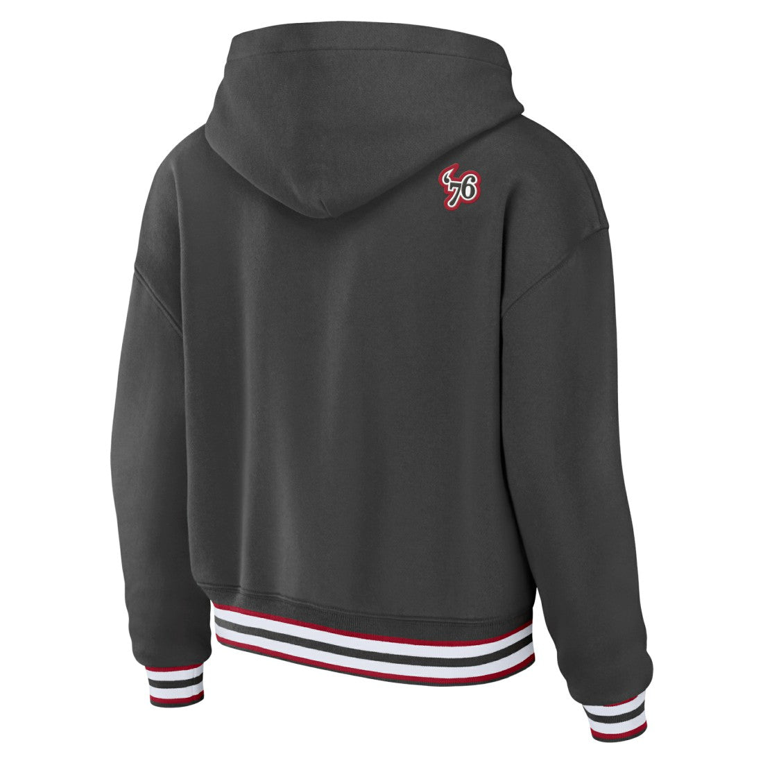 Tampa Bay Buccaneers WEAR by Erin Andrews Women's Lace-Up Pullover Hoodie - Pewter for sale