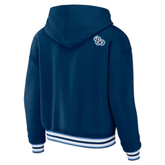 Tennessee Titans WEAR by Erin Andrews Women's Lace-Up Pullover Hoodie - Navy outlet