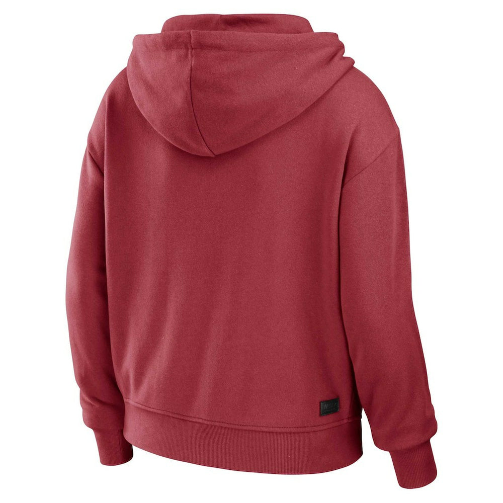 Arizona Cardinals WEAR by Erin Andrews Women's Color Block Light Weight Modest Crop Full-Zip Hoodie - Cardinal/White cheap