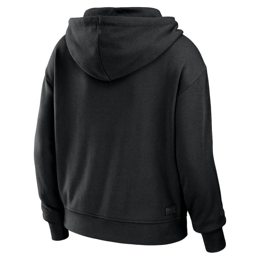 New Orleans Saints WEAR by Erin Andrews Women's Color Block Light Weight Modest Crop Full-Zip Hoodie - Black/White cheap