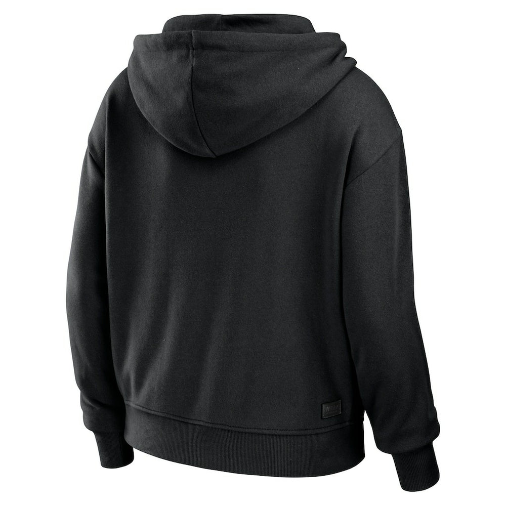New Orleans Saints WEAR by Erin Andrews Women's Color Block Light Weight Modest Crop Full-Zip Hoodie - Black/White cheap