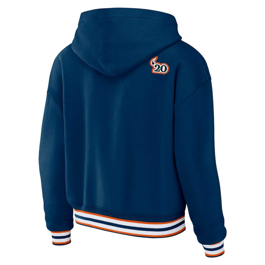 Chicago Bears WEAR by Erin Andrews Women's Plus Size Lace-Up Pullover Hoodie - Navy outlet