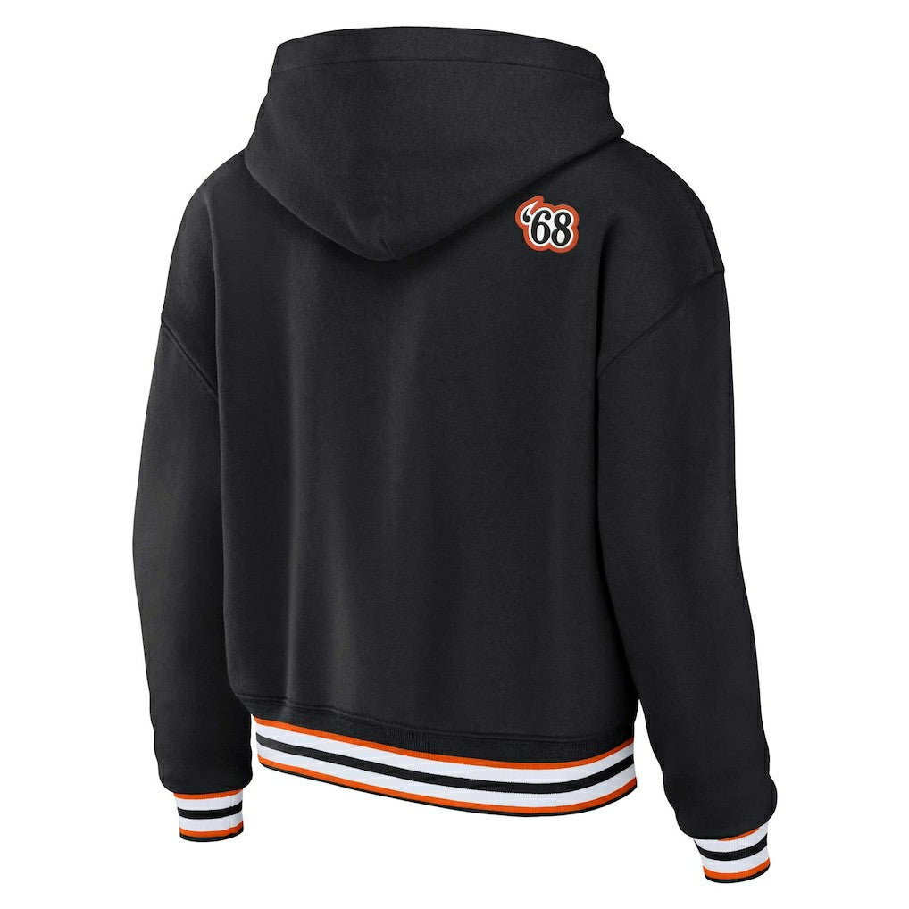 Cincinnati Bengals WEAR by Erin Andrews Women's Plus Size Lace-Up Pullover Hoodie - Black outlet