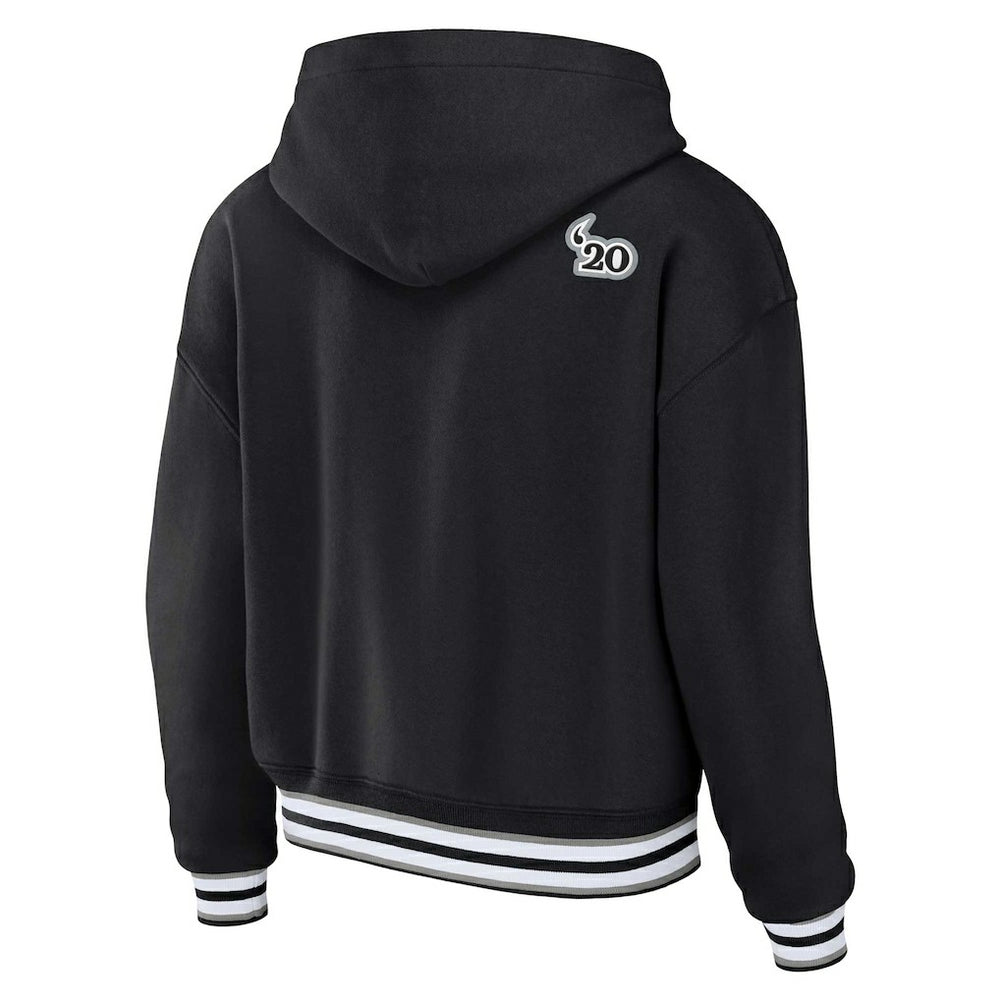 Las Vegas Raiders WEAR by Erin Andrews Women's Plus Size Lace-Up Pullover Hoodie - Black online