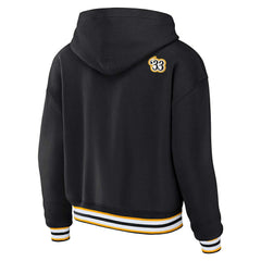 Pittsburgh Steelers WEAR by Erin Andrews Women's Plus Size Lace-Up Pullover Hoodie - Black sale