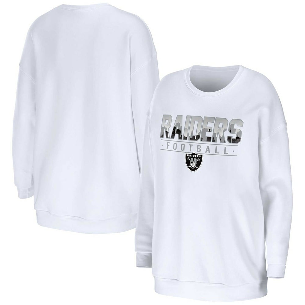 Las Vegas Raiders WEAR by Erin Andrews Women's Domestic Pullover Sweatshirt - White online