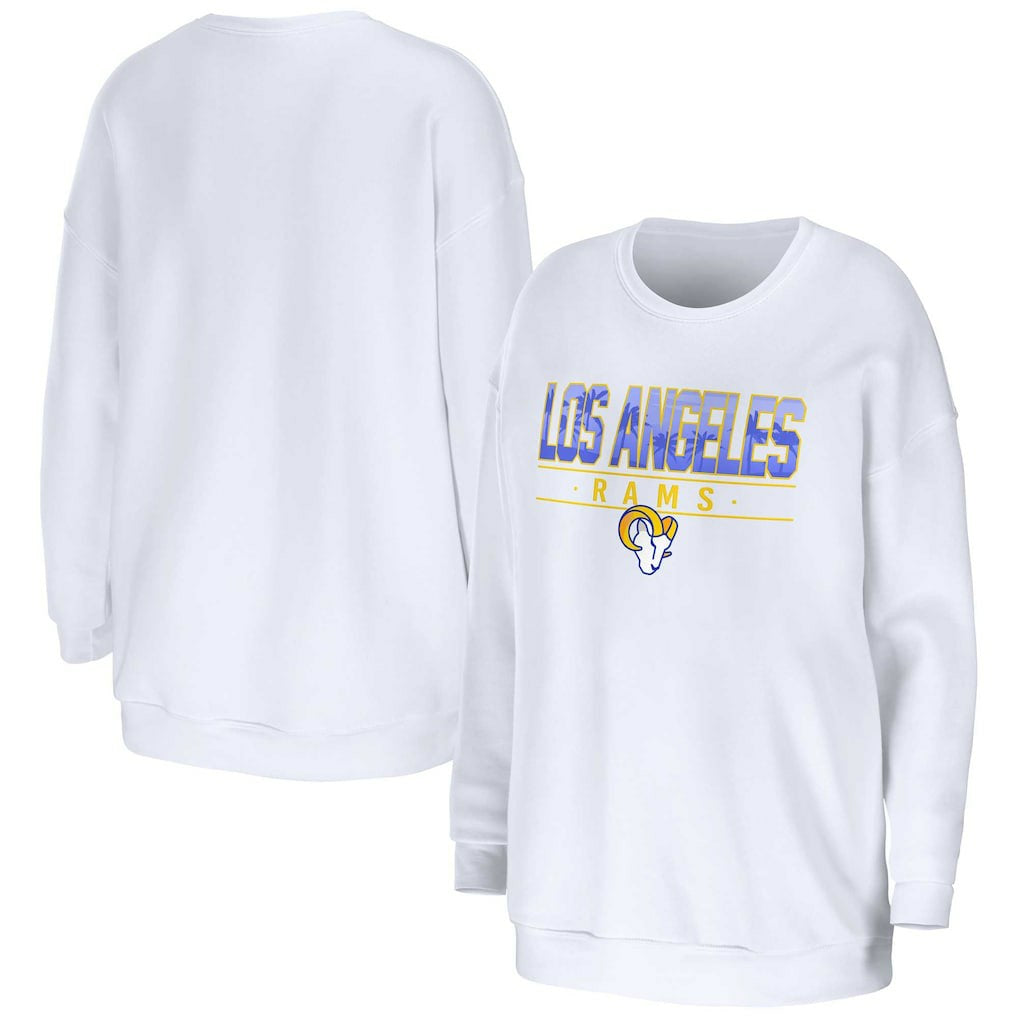 Los Angeles Rams WEAR by Erin Andrews Women's Domestic Pullover Sweatshirt - White outlet