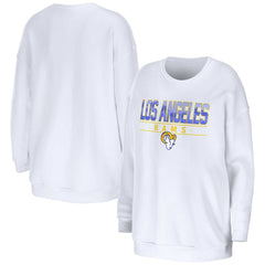 Los Angeles Rams WEAR by Erin Andrews Women's Domestic Pullover Sweatshirt - White outlet