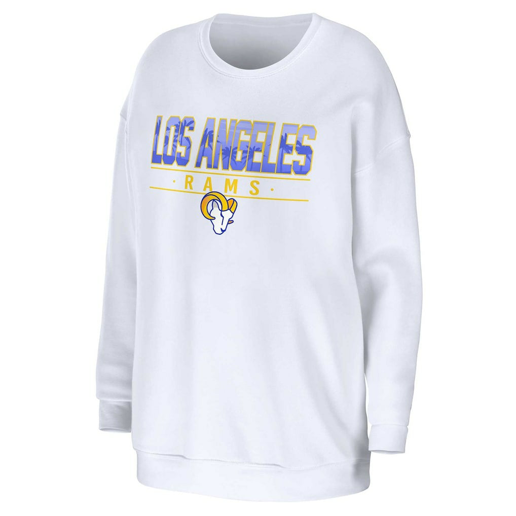 Los Angeles Rams WEAR by Erin Andrews Women's Domestic Pullover Sweatshirt - White outlet