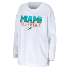 Miami Dolphins WEAR by Erin Andrews Women's Domestic Pullover Sweatshirt - White outlet