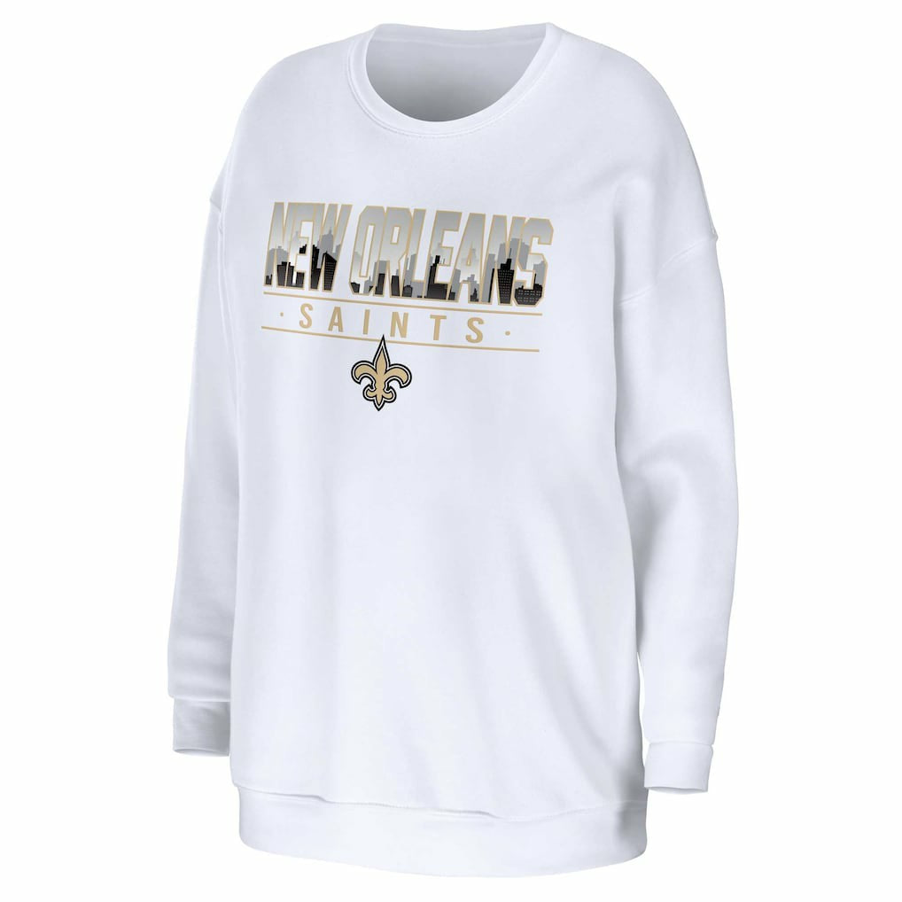 New Orleans Saints WEAR by Erin Andrews Women's Domestic Pullover Sweatshirt - White outlet