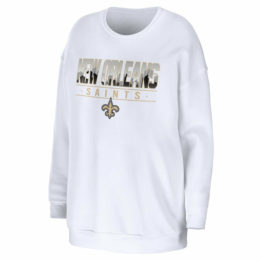 New Orleans Saints WEAR by Erin Andrews Women's Domestic Pullover Sweatshirt - White outlet