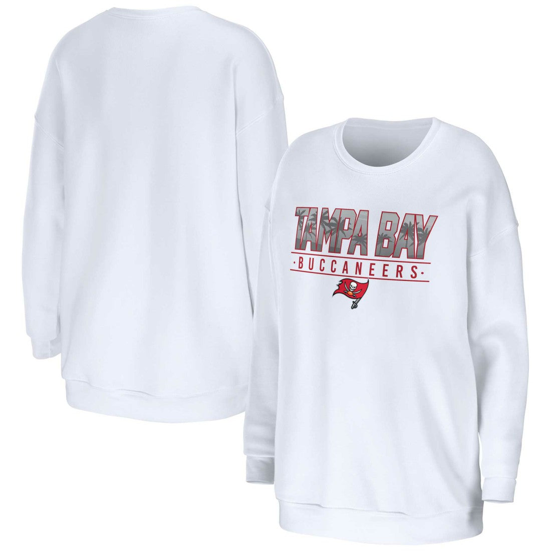 Tampa Bay Buccaneers WEAR by Erin Andrews Women's Domestic Pullover Sweatshirt - White outlet