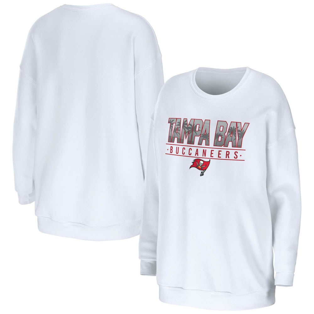 Tampa Bay Buccaneers WEAR by Erin Andrews Women's Domestic Pullover Sweatshirt - White outlet