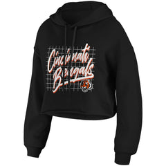 Cincinnati Bengals WEAR by Erin Andrews Women's Domestic Cropped Pullover Hoodie - Black discount
