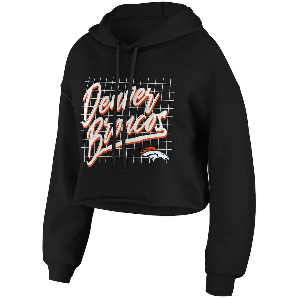 Denver Broncos WEAR by Erin Andrews Women's Domestic Cropped Pullover Hoodie - Black sale