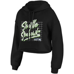 Seattle Seahawks WEAR by Erin Andrews Women's Domestic Cropped Pullover Hoodie - Black discount