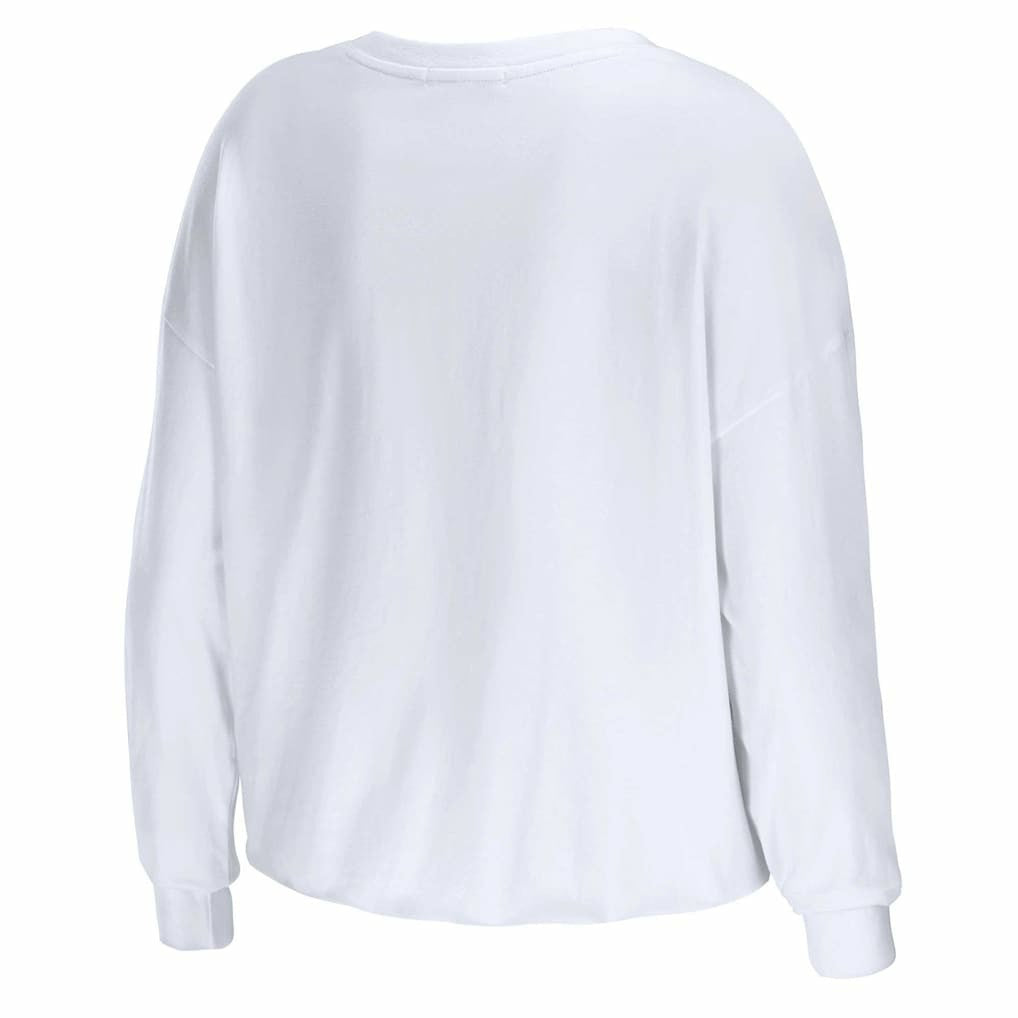 Atlanta Falcons WEAR by Erin Andrews Women's Domestic Cropped Long Sleeve T-Shirt - White discount