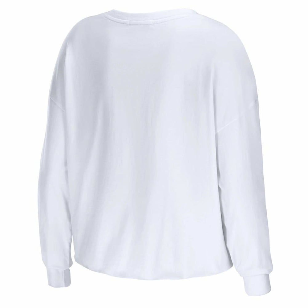 Atlanta Falcons WEAR by Erin Andrews Women's Domestic Cropped Long Sleeve T-Shirt - White discount