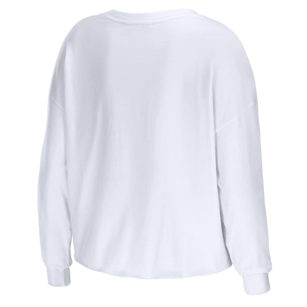 Los Angeles Rams WEAR by Erin Andrews Women's Domestic Cropped Long Sleeve T-Shirt - White on sale