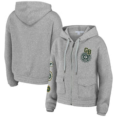 Green Bay Packers WEAR by Erin Andrews Women's Full-Zip Hoodie - Heather Gray online