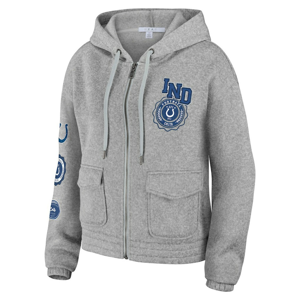 Indianapolis Colts WEAR by Erin Andrews Women's Full-Zip Hoodie - Heather Gray on sale