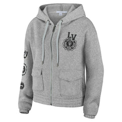 Las Vegas Raiders WEAR by Erin Andrews Women's Full-Zip Hoodie - Heather Gray online