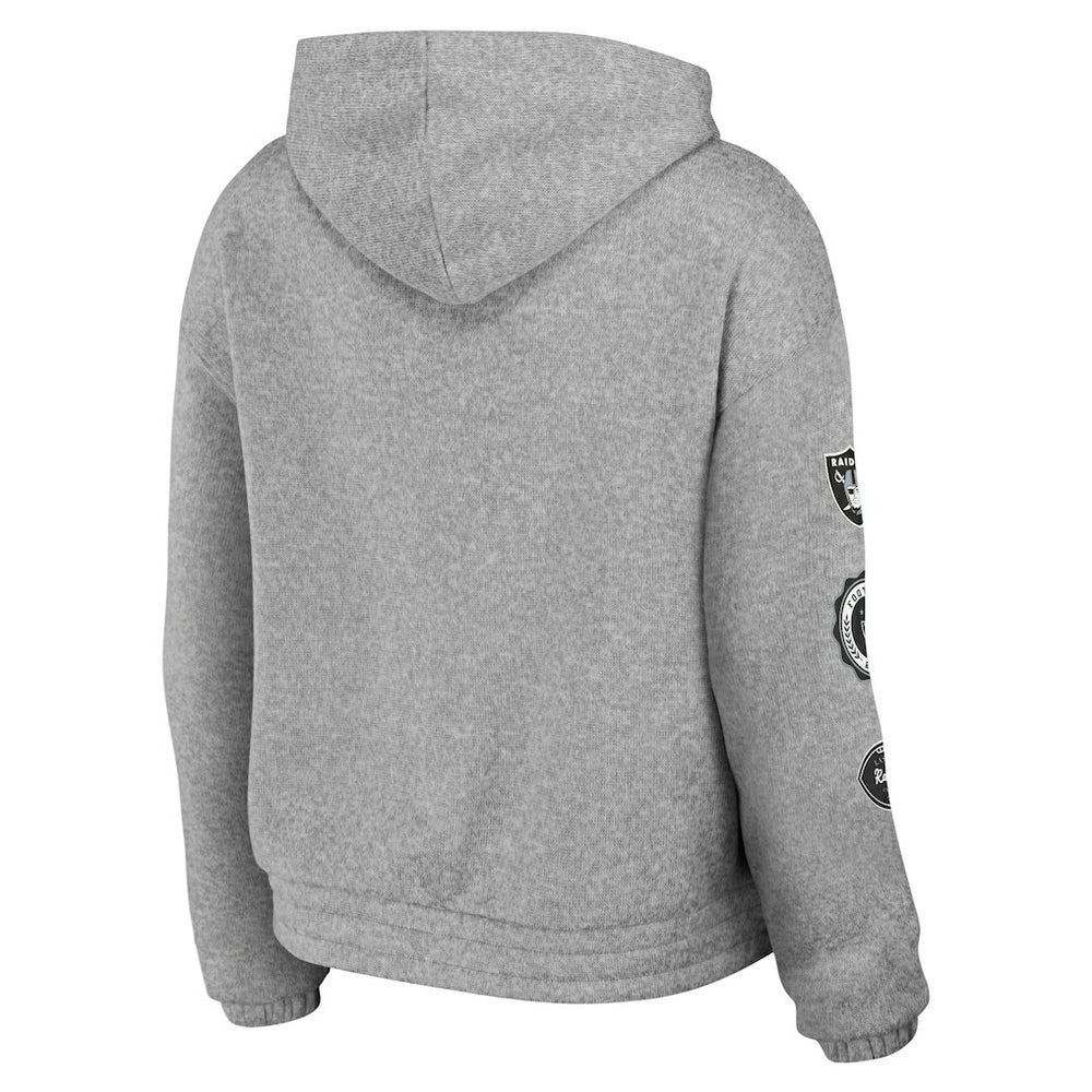 Las Vegas Raiders WEAR by Erin Andrews Women's Full-Zip Hoodie - Heather Gray online