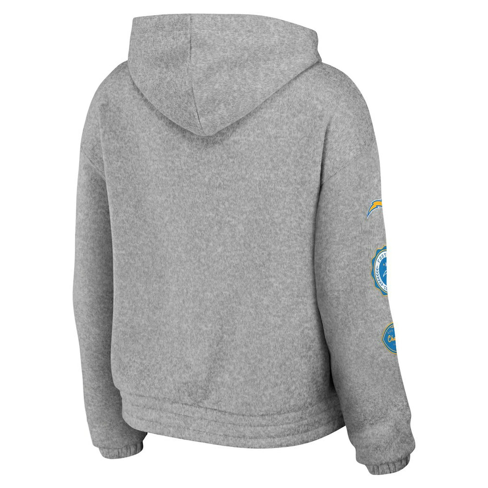 Los Angeles Chargers WEAR by Erin Andrews Women's Full-Zip Hoodie - Heather Gray for sale