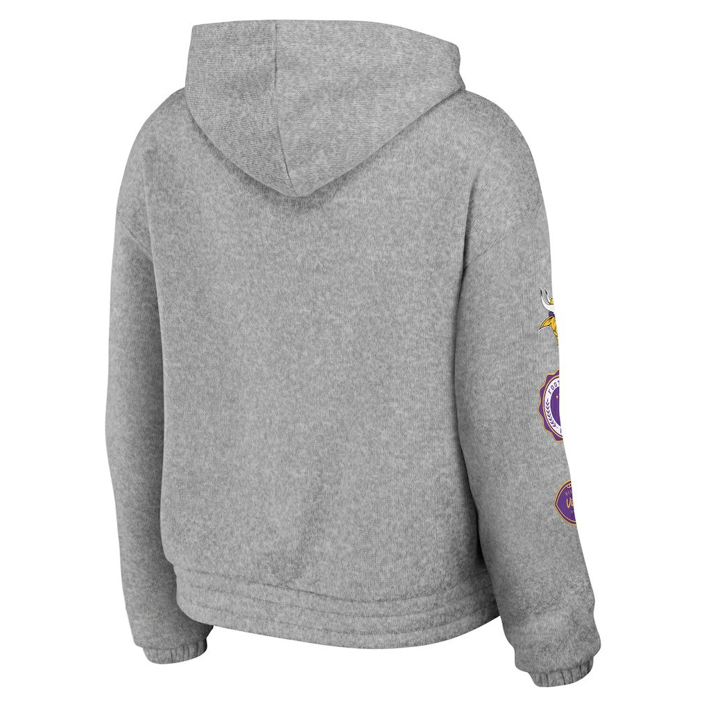 Minnesota Vikings WEAR by Erin Andrews Women's Full-Zip Hoodie - Heather Gray on sale