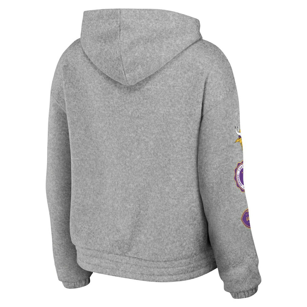 Minnesota Vikings WEAR by Erin Andrews Women's Full-Zip Hoodie - Heather Gray on sale