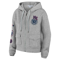 New England Patriots WEAR by Erin Andrews Women's Full-Zip Hoodie - Heather Gray online