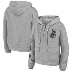 New Orleans Saints WEAR by Erin Andrews Women's Full-Zip Hoodie - Heather Gray discount