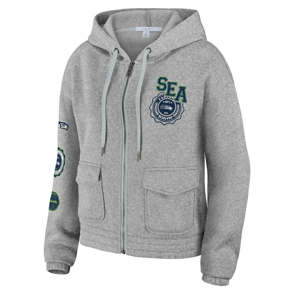 Seattle Seahawks WEAR by Erin Andrews Women's Full-Zip Hoodie - Heather Gray online