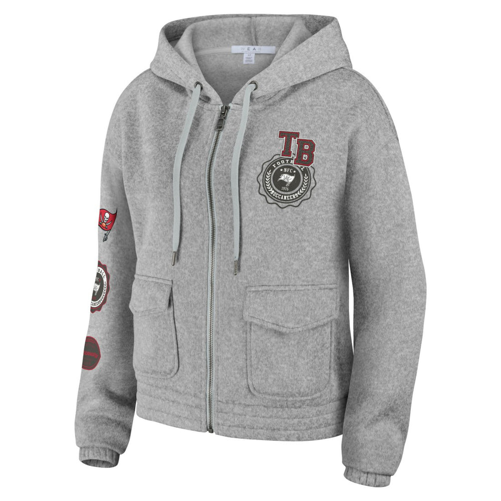 Tampa Bay Buccaneers WEAR by Erin Andrews Women's Full-Zip Hoodie - Heather Gray online