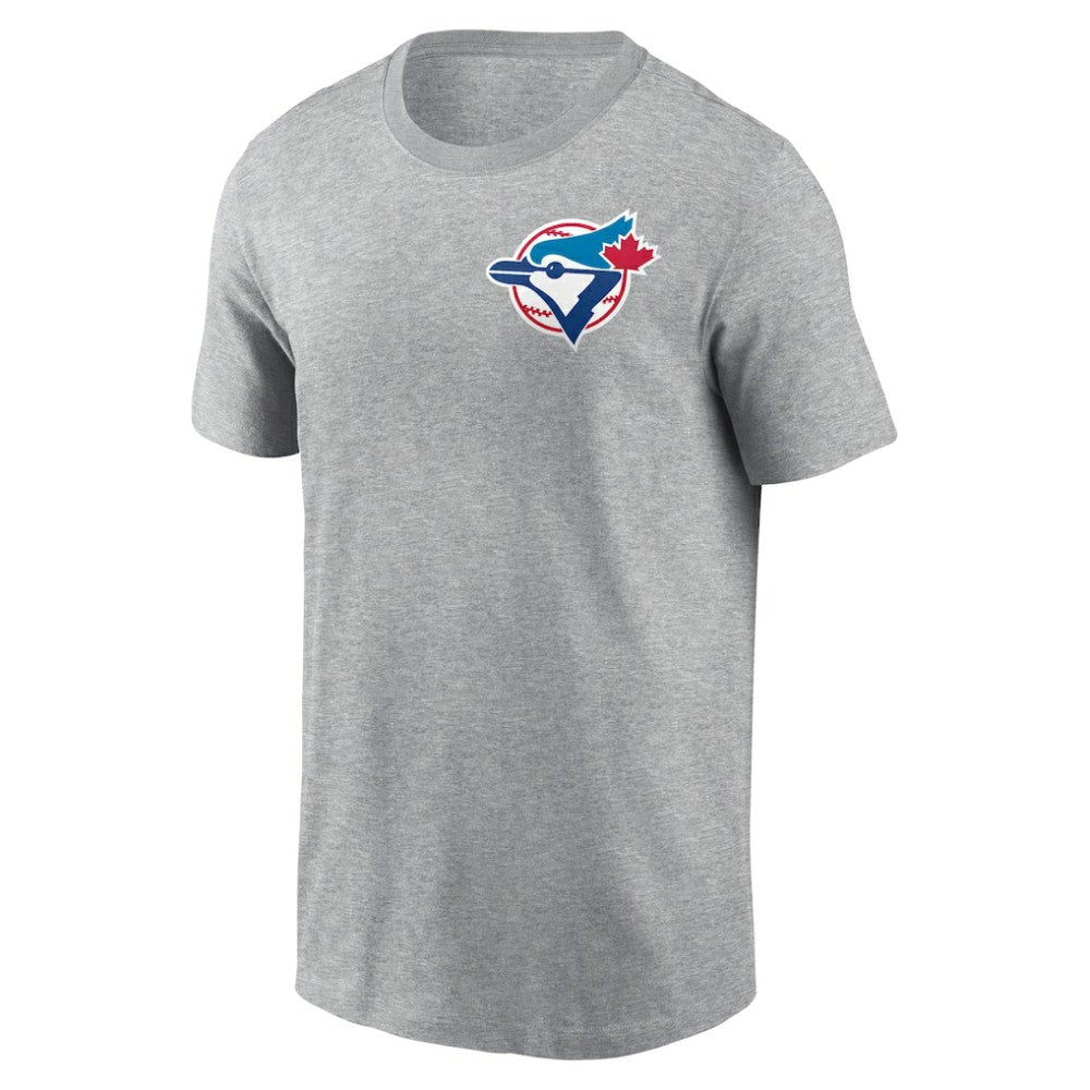 Toronto Blue Jays Cooperstown Collection Large Logo 2-Hit T-Shirt - Heather Gray | Nike