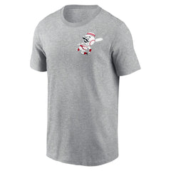 Cincinnati Reds Cooperstown Collection Large Logo 2-Hit T-Shirt - Heather Gray | Nike