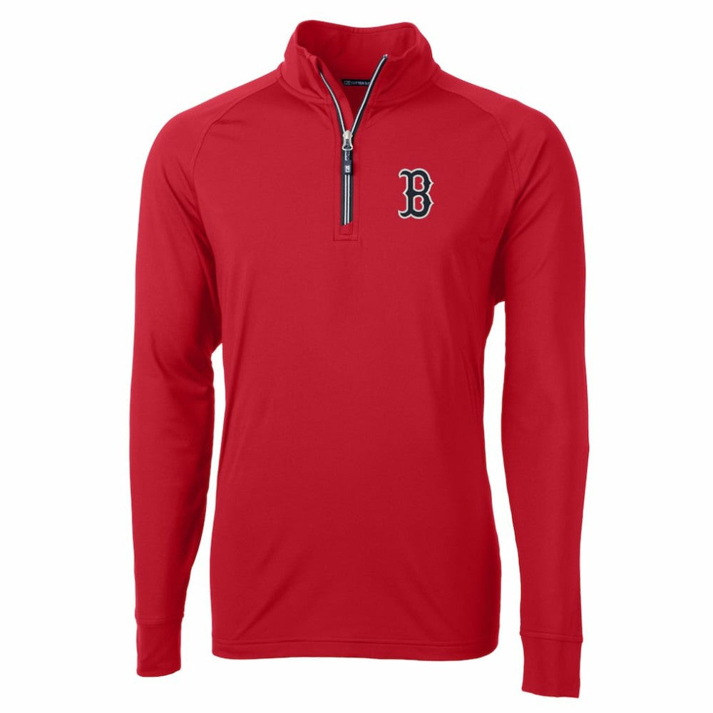 Boston Red Sox Cutter & Buck Adapt Eco Knit Stretch Recycled Quarter-Zip Pullover Top - Red