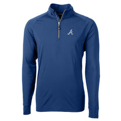 Atlanta Braves Cutter & Buck Adapt Eco Knit Stretch Recycled Quarter-Zip Pullover Top - Blue
