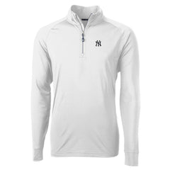 New York Yankees Cutter & Buck Adapt Eco Knit Stretch Recycled Quarter-Zip Pullover Top - White