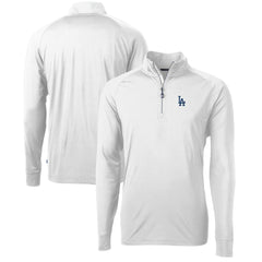 Los Angeles Dodgers Cutter & Buck Adapt Eco Knit Stretch Recycled Quarter-Zip Pullover Top - White