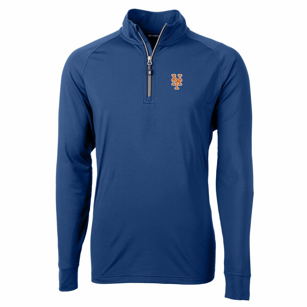 New York Mets Cutter & Buck Adapt Eco Knit Stretch Recycled Quarter-Zip Pullover Top - Royal