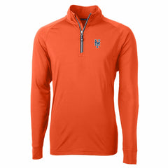 New York Mets Cutter & Buck Adapt Eco Knit Stretch Recycled Quarter-Zip Pullover Top - Orange