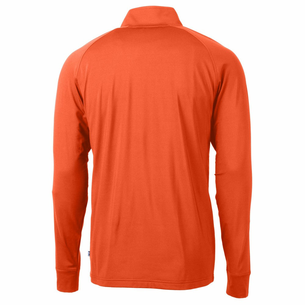New York Mets Cutter & Buck Adapt Eco Knit Stretch Recycled Quarter-Zip Pullover Top - Orange
