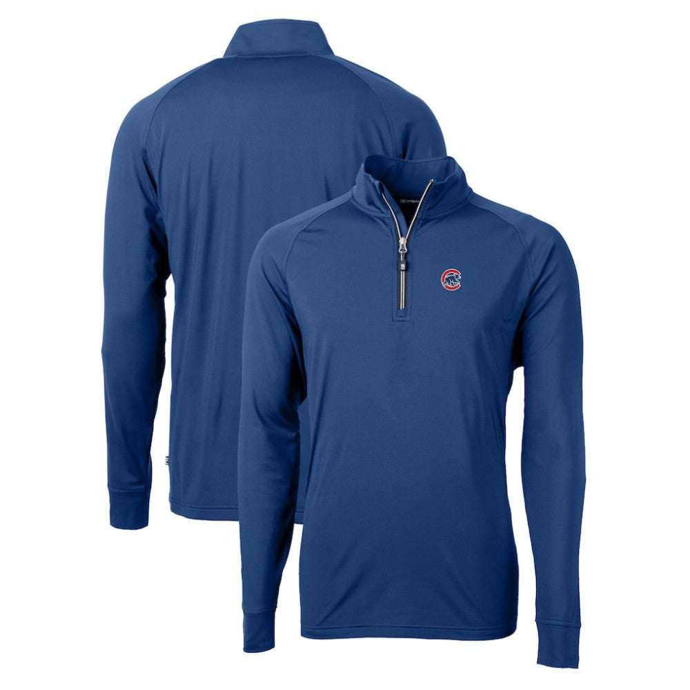 Chicago Cubs Cutter & Buck Adapt Eco Knit Stretch Recycled Quarter-Zip Pullover Top - Royal