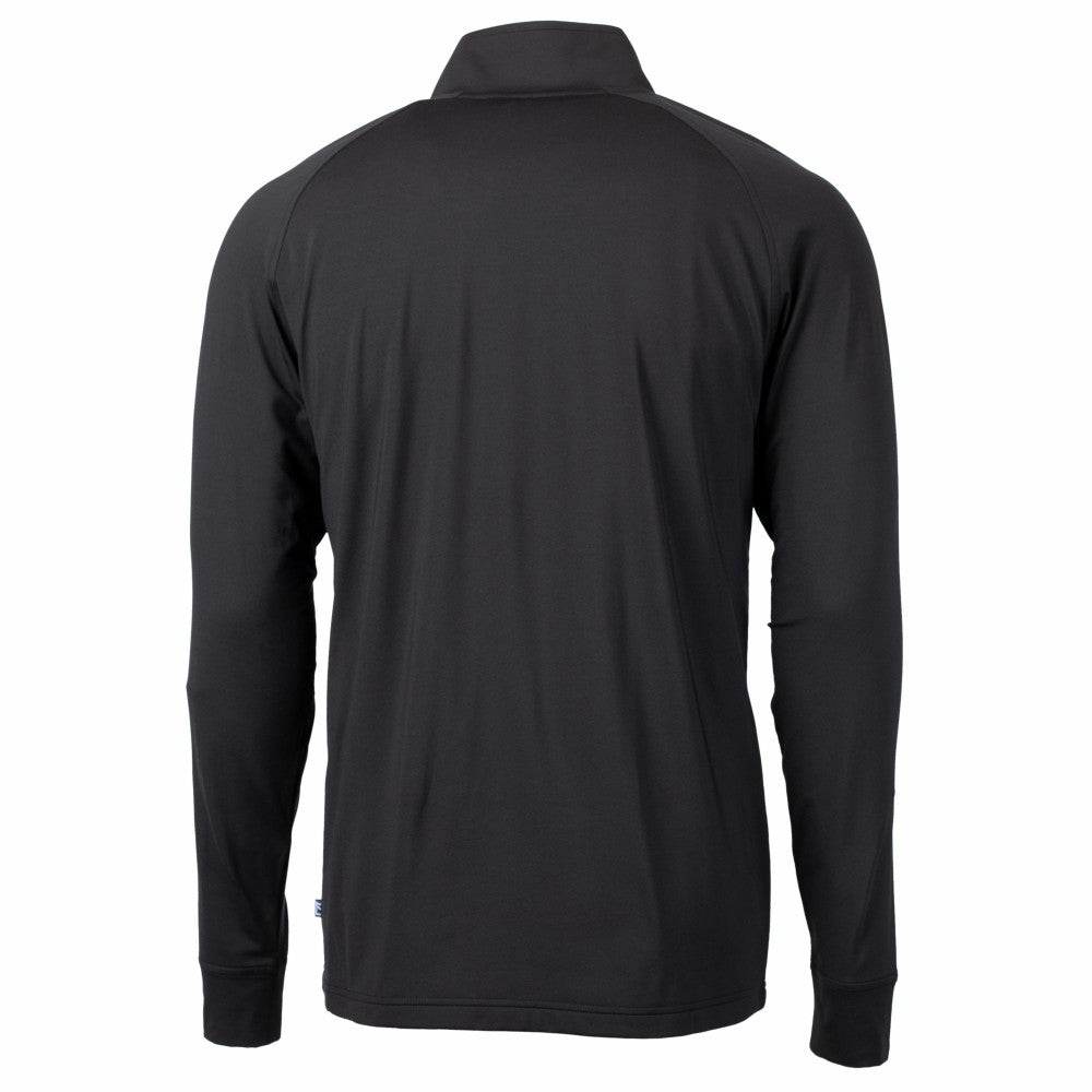 Cincinnati Reds Cutter & Buck Adapt Eco Knit Stretch Recycled Quarter-Zip Pullover Top - Black