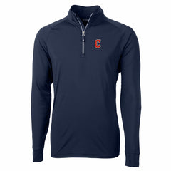 Cleveland Guardians Cutter & Buck Adapt Eco Knit Stretch Recycled Quarter-Zip Pullover Top - Navy